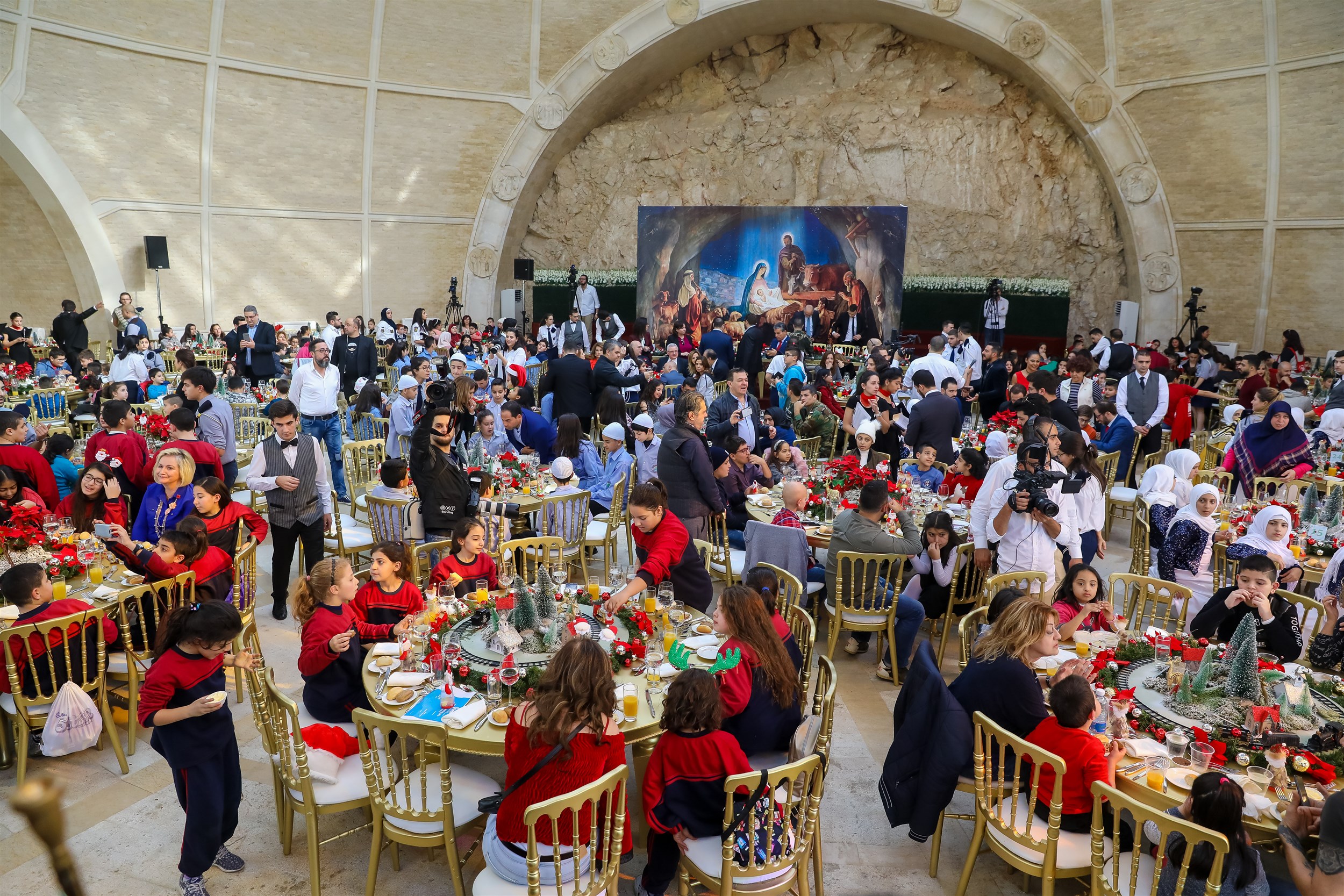 an overview of the christmas lunch that took place in bkerke